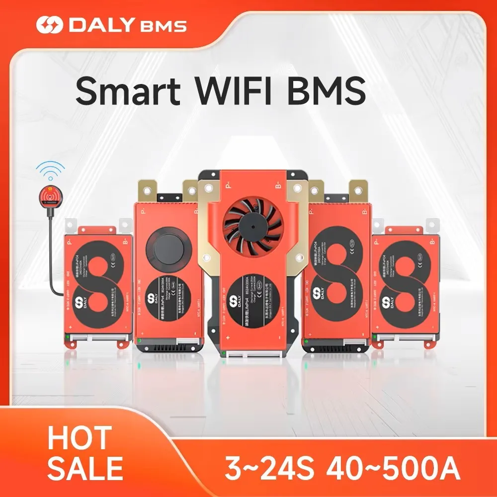 

Daly Smart BMS with WIFI Module LiFePo4 8S 24V 16S 48V Li-ion 13S 14S 48V 16S 17S 60V 20S 72V with CAN for Home Energy Storage