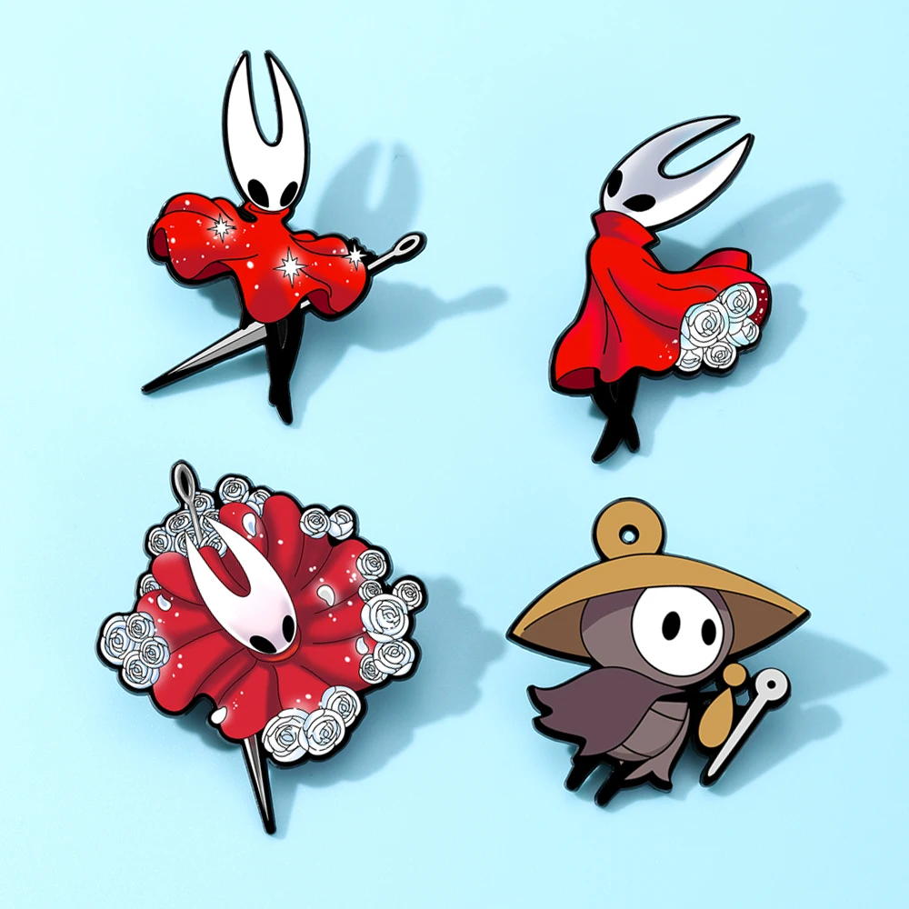 4/1 قطعة دبابيس المينا هولو نايت سيلكسونج ، دبابيس شخصية كرتونية ، هدية لعبة فيديو لمحبي ، دبابيس التلبيب للسترات حقائب الظهر