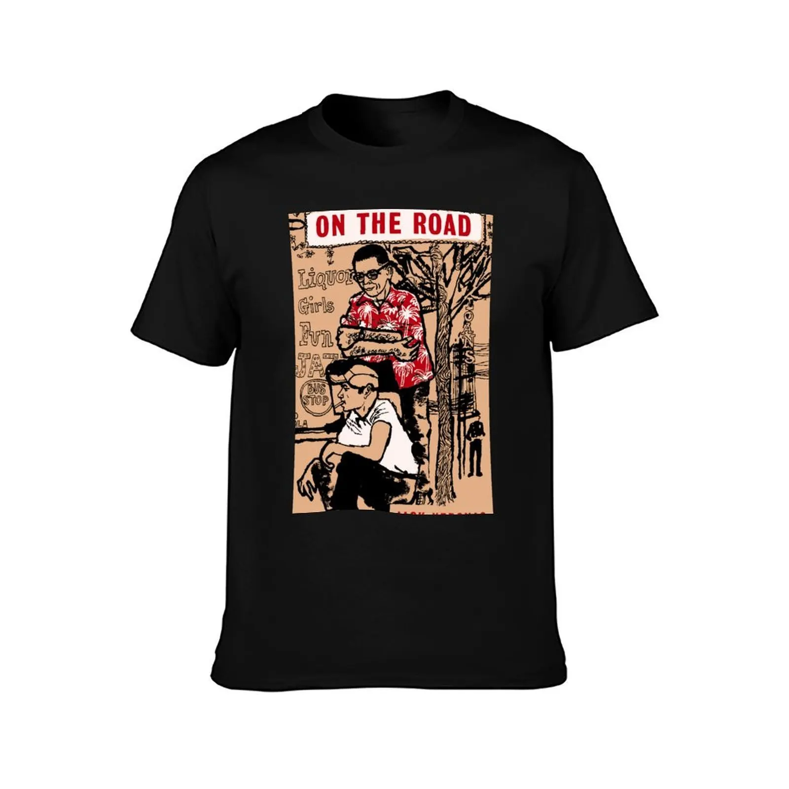 On the Road - Jack Kerouac T-Shirt, Summer Casual Cotton Tee, Oversized Streetwear Tops, Vintage Graphic Print, Unisex Men Women