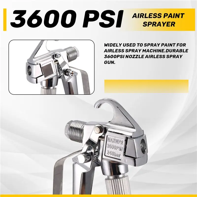 A69E3600 PSI High Pressure Airless Spray Gun Paint Gun Aluminum Spray Gun With 517 Spray Nozzle Seat Grille For Airless Sprayer