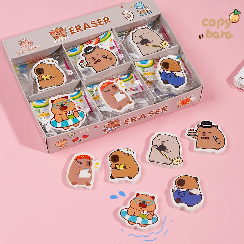 

5/20Pcs Mini capybara eraser Children Toy Birthday Party Favors Baby Shower Pinata Filler Reward school Stationery Gift Pack