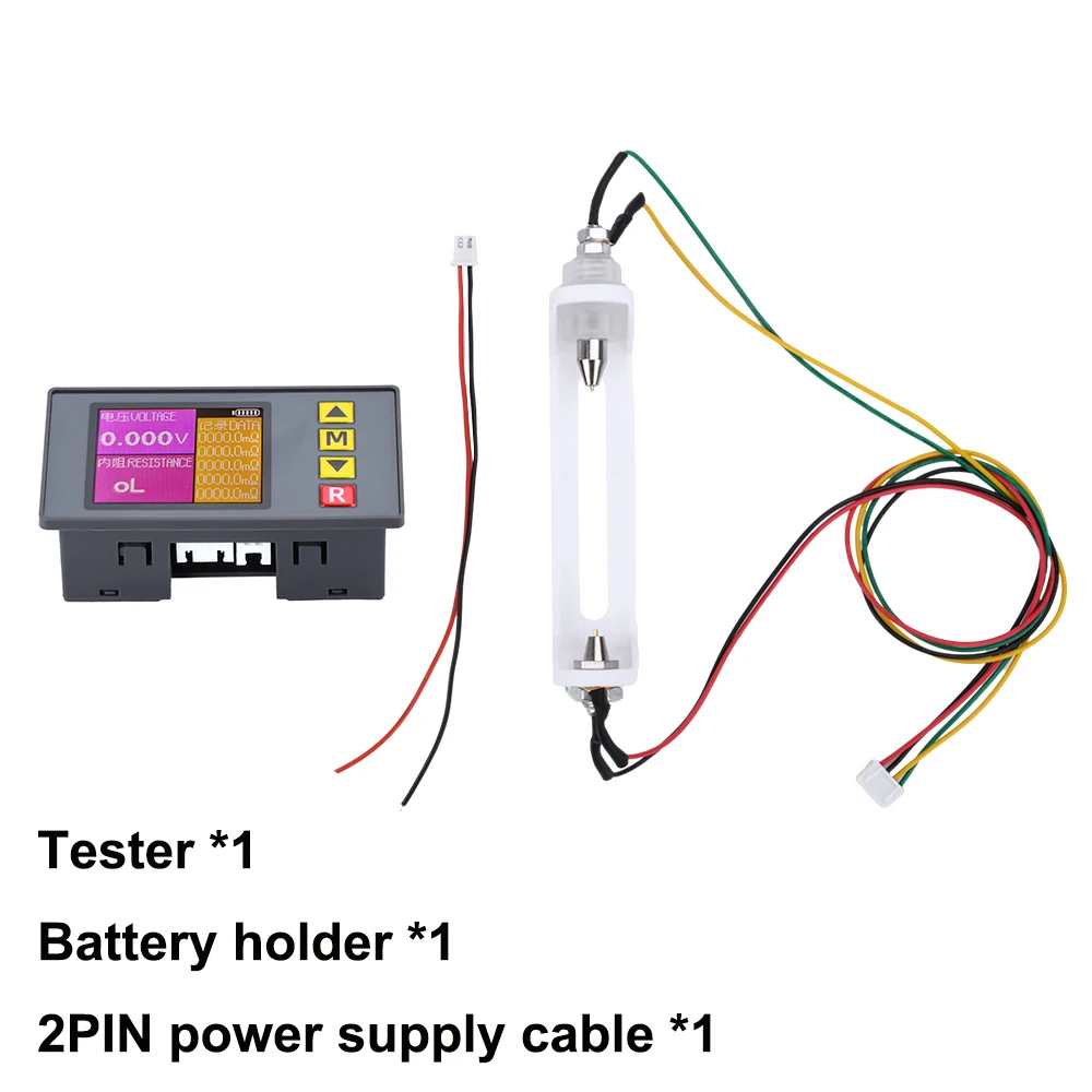 DC 5V Voltage Internal Resistance Tester 0.001V~45.00V 0.1m Ω~6.999 Ω Data Recorder with 4PIN signal acquisition line TS457