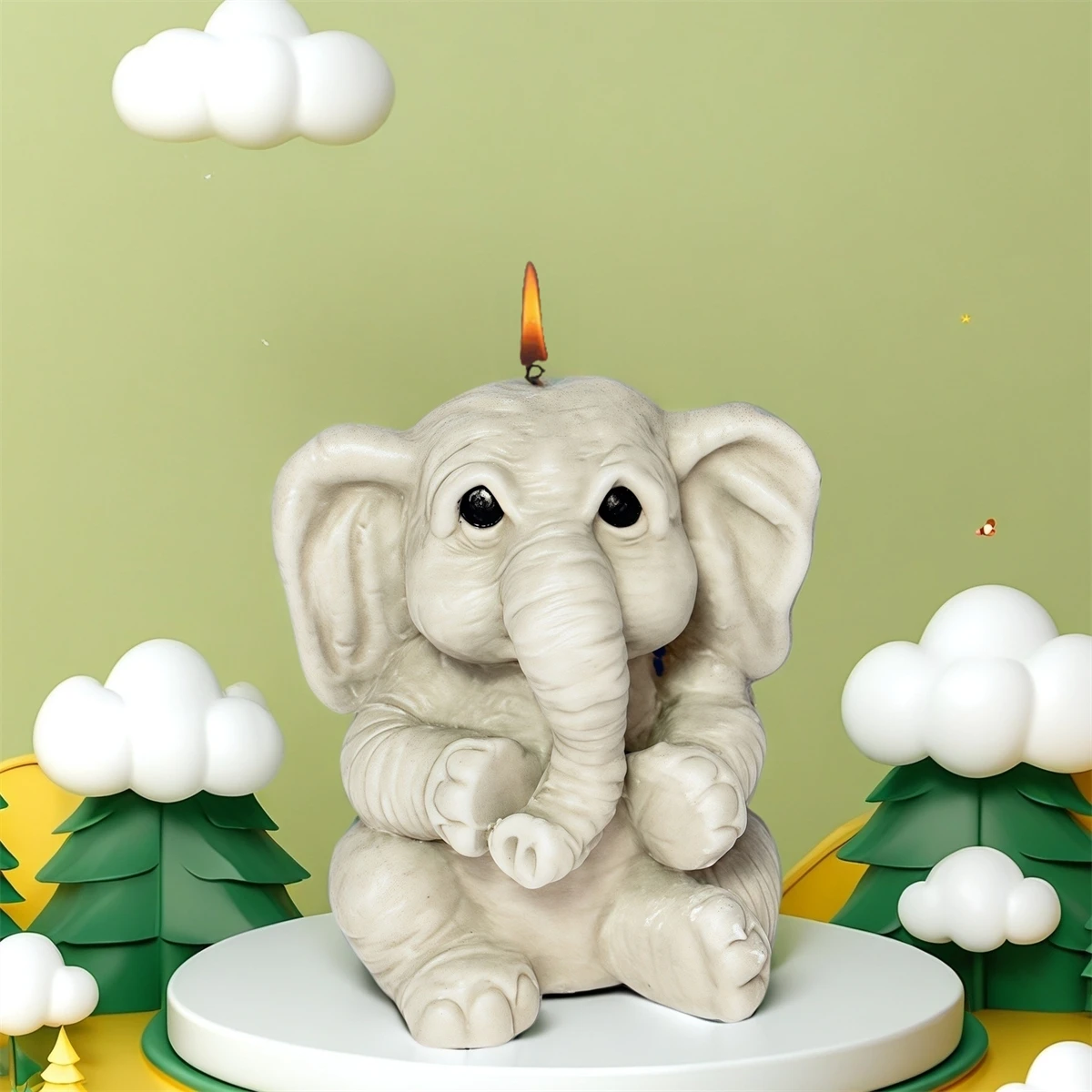 3D Elefant Kerze Silikonform Niedlicher Elefant geformt duftendes Gips Harz Handwerk Form DIY Sitzhaltung Elefant Form Dekor