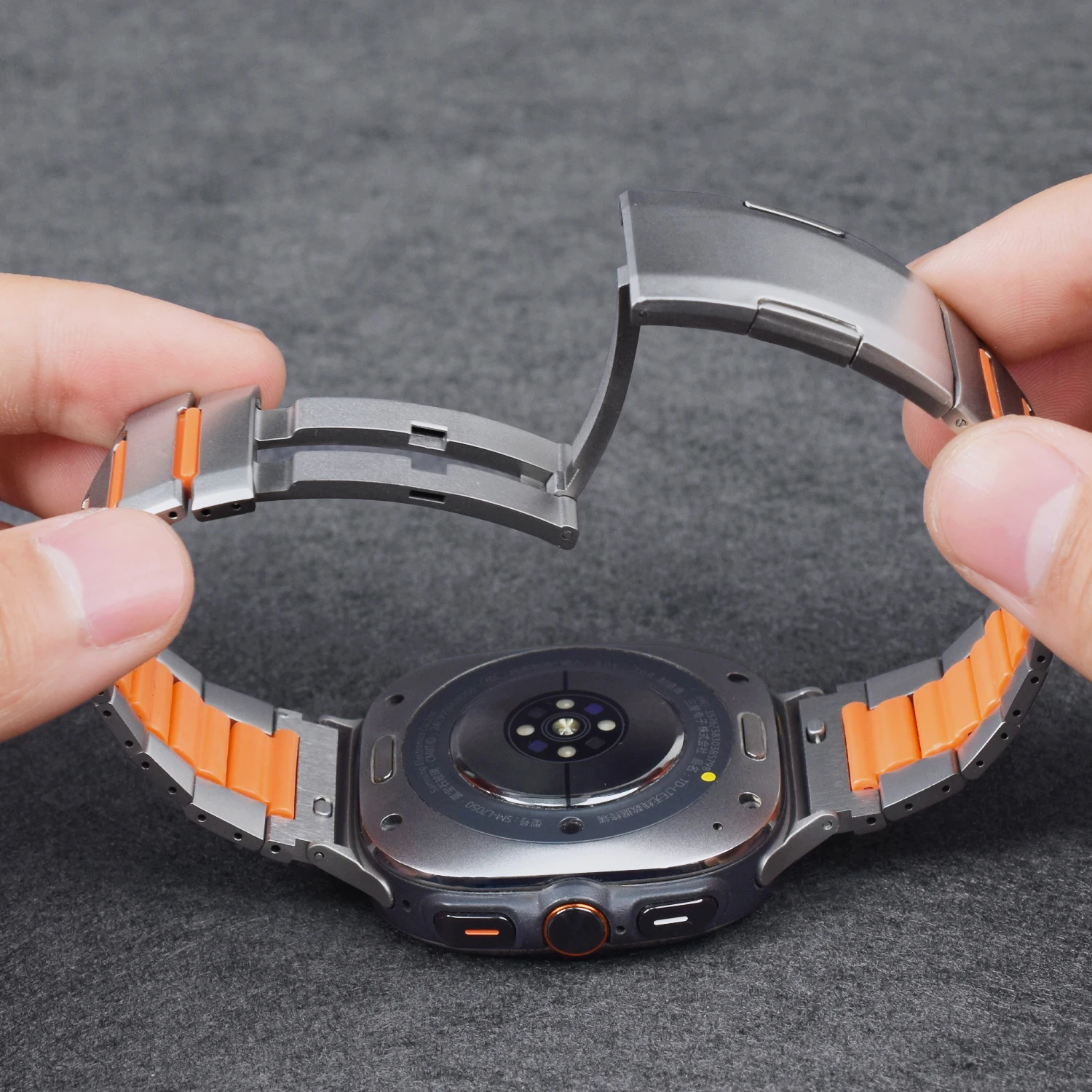 Gummi-Edelstahl-Armband für Samsung Galaxy Watch Ultra 2025 47mm Metallbänder für Galaxy Watch 8 40 44mm/8 Classic 46mm