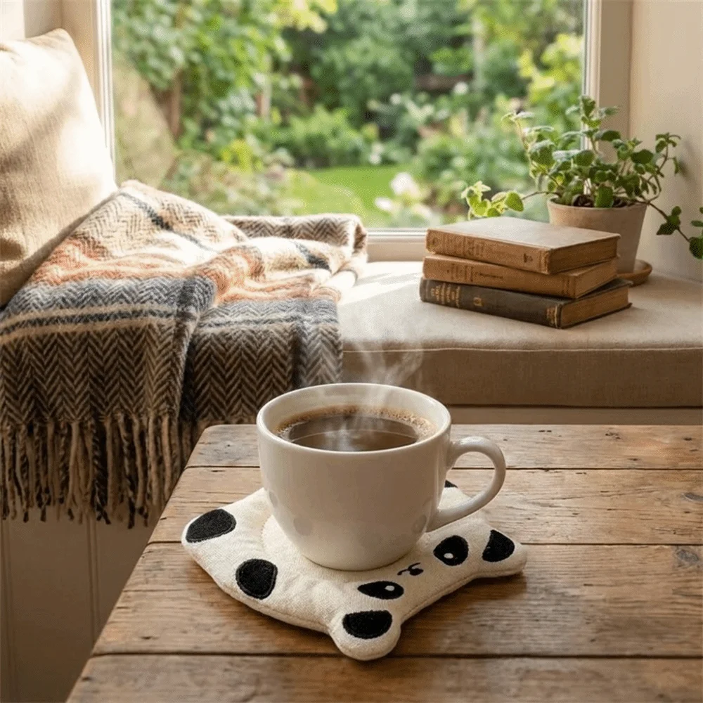 Pot Mats Cute Cartoon Animal Fabric Coaster Soft Anti Slip Seal Heat Insulation Pad Delicate Panda Tea Cup Pad Cafe