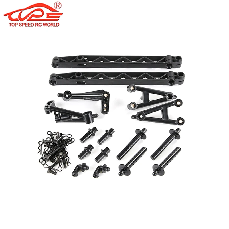 Kit de suporte lateral de plástico atualizado e pino para escala 1/5, carro rc, gás hpi rofun baha rovan km baja 5t 5sc, peças de caminhão buggy