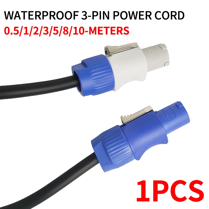 Speakon Ohm Connector Male to Male,Waterproof 3-Core Power Cable (3x1.5mm²) for Stage Audio, Lighting,Beam Lights & LED Displays