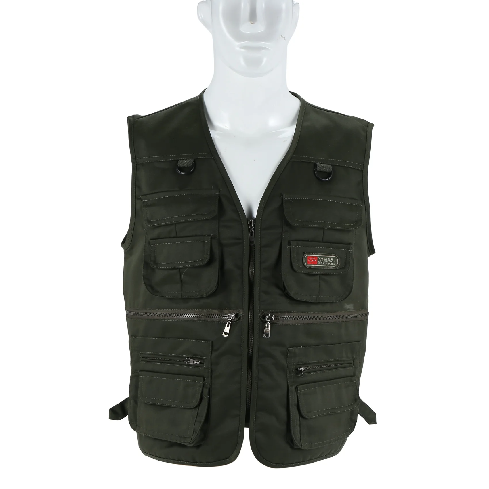 【STOCK】Men's Fishing Vest with Multi-Pocket Zip for Photography / Hunting / Travel Outdoor Sport - Green , XL