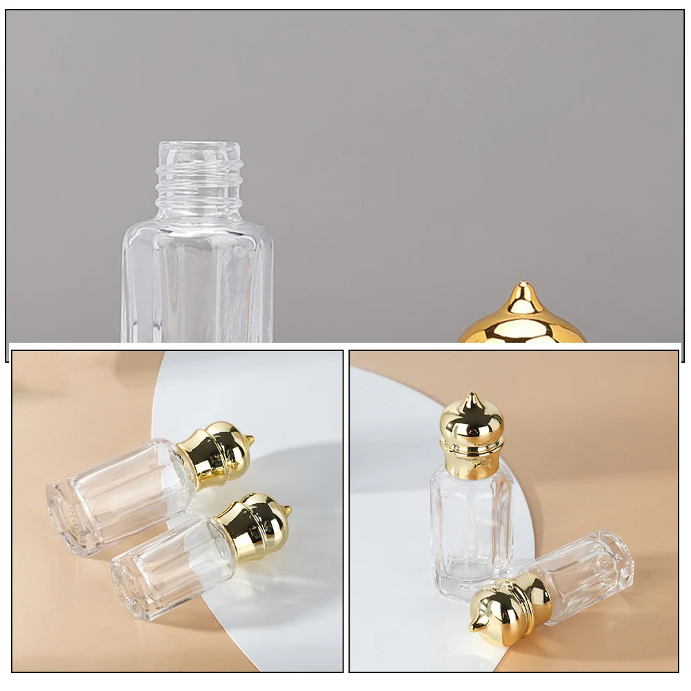 

6Pcs Empty Roll on Bottles for Oil Refillable Glass Perfume Containers Small Elegant Aroma Vials for Women Gift Idea