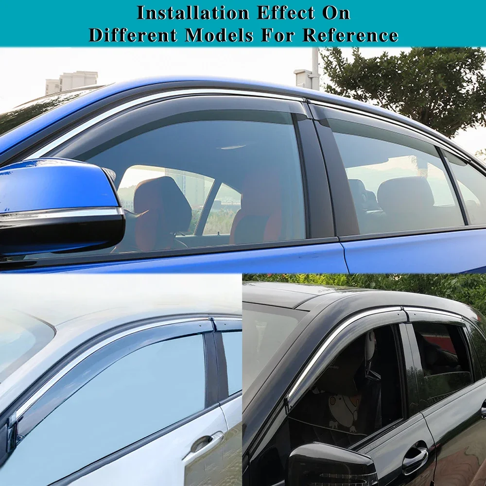 For BUICK ENCORE/Opel Mokka/Holden Trax 2013-2018 Car Window Sun Rain Shade Visors Shield Shelter Protector Cover Frame Sticker