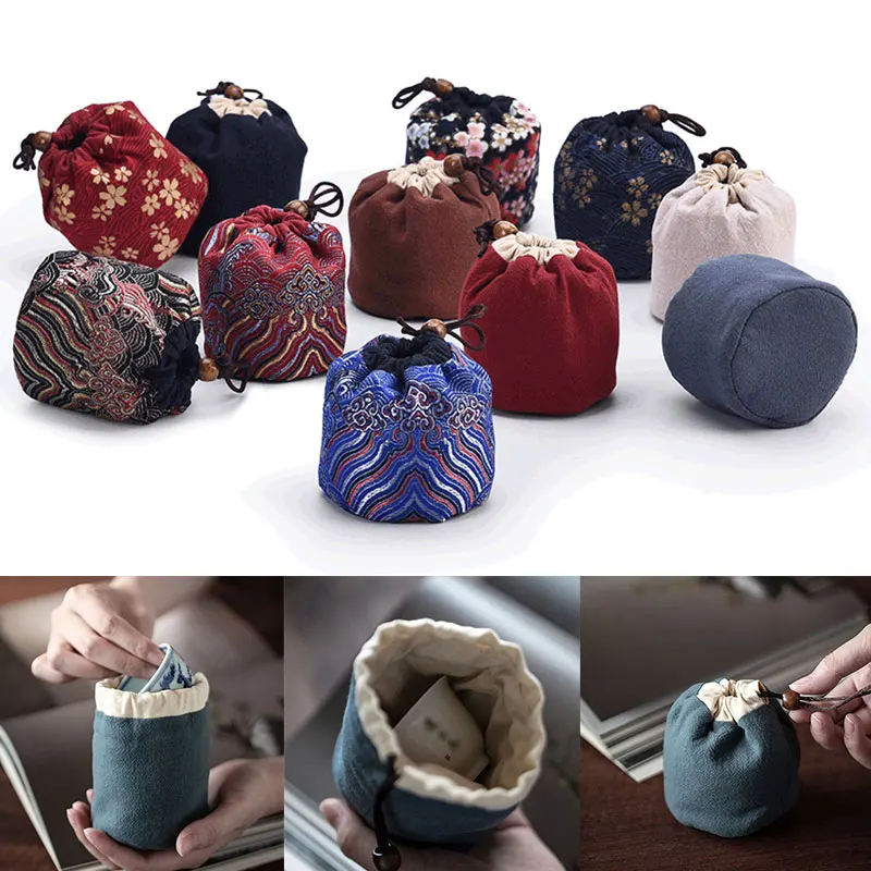 Thickened Cotton Storage Bag Travel Bag Taiwan Cloth Bag Tea Set Teapot Teacup Cloth Bag Medium Teapot Cloth Bag Multifunctional