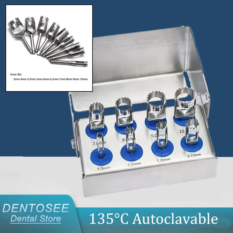 

High-Speed Dental Trephine Drill Set for Implant Surgery with Bur Holder & Adapter Professional Dental Tools