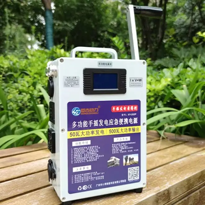 

Hand Crank Generator Mobile Phone Charging Treasure High Power 220V 500W Large Capacity Outdoor DC12V 240W Manual Generator