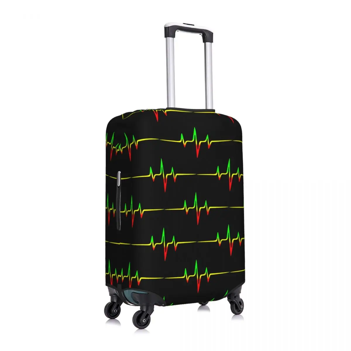 Custom Heartbeat Jamaica Reggae Music Pulse Suitcase Cover Dust Proof Travel Luggage Covers for 18-32 inch