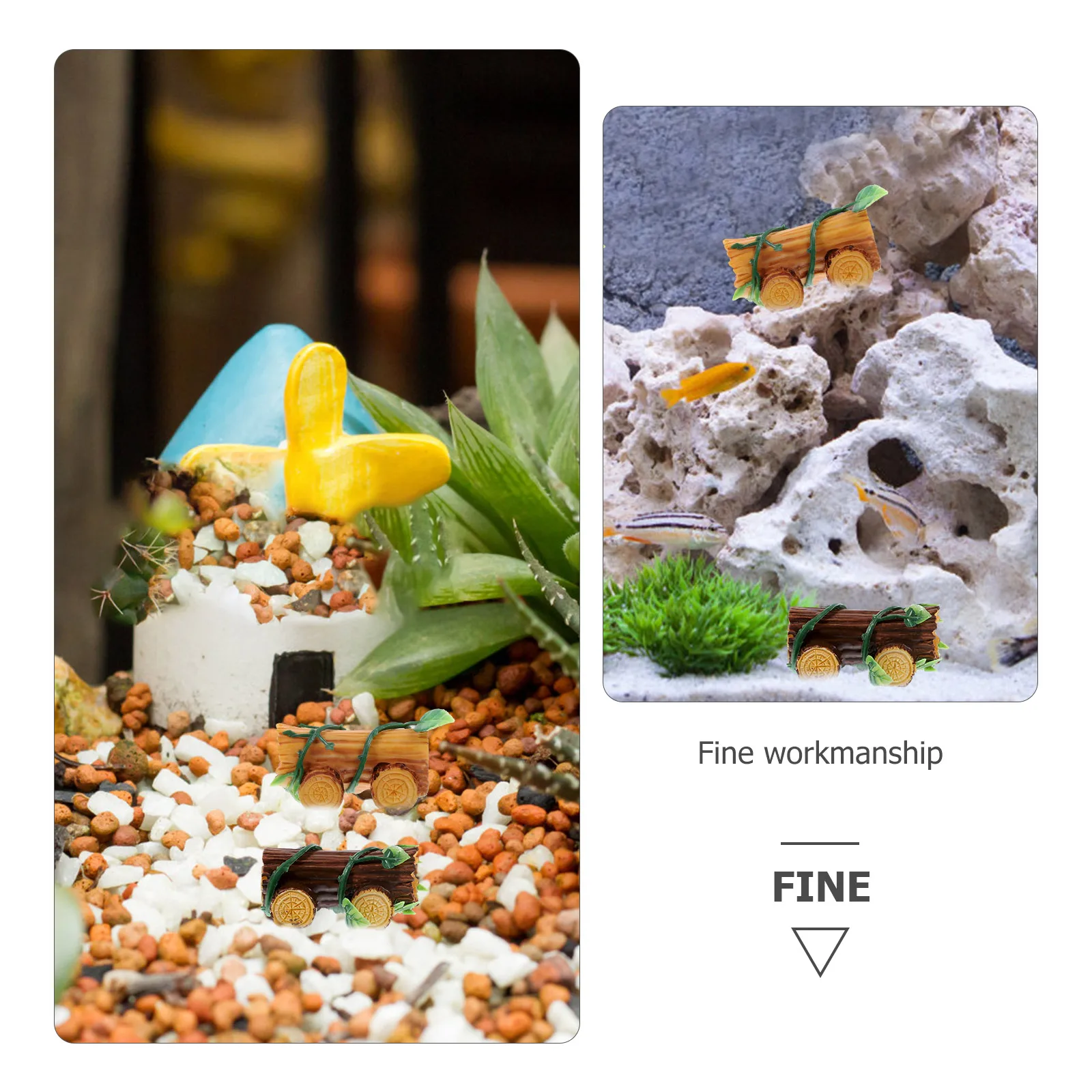 

2Pcs Miniature Stump Car Resin Decor Micro Landscape Garden Bonsai Fish Tank Small Adornment Lawn Yard Creative Decoration