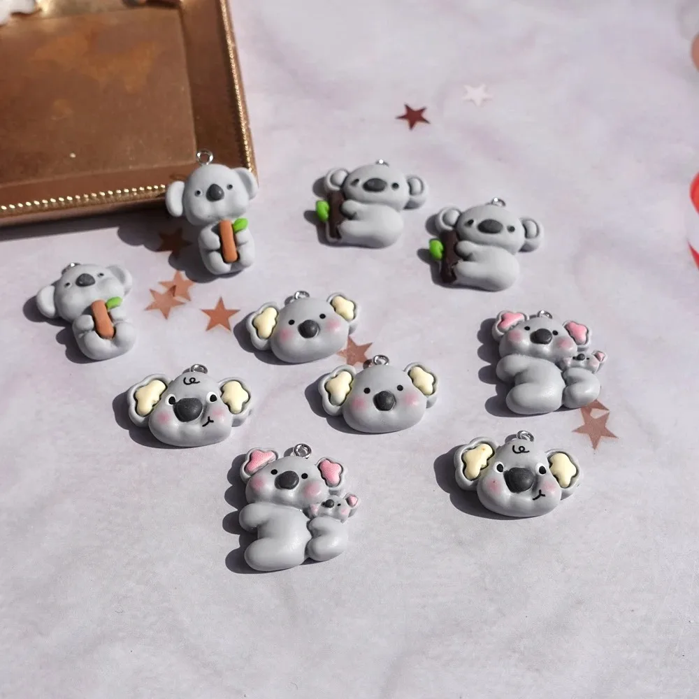 10 Pack Bulk Wholesale Lovely Koala Flatback Charms Decor Pendants DIY Accessories for Bracelets Earrings Jewelry Findings view 3