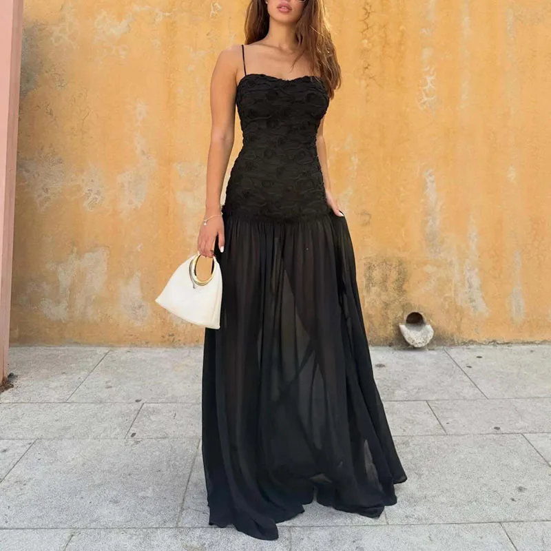 

Летнее платье для подружки невесты с вырезами на плечах, элегантное плиссированное однотонное платье-роба, жаккардовое приталенное платье с пэчворком, женское длинное платье