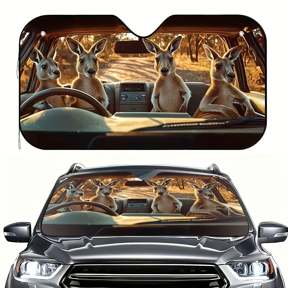 

1 шт. солнцезащитный козырек с принтом «кенгуру» — стильный и функциональный, сохраняет прохладный автомобиль, включает 4 бесплатные присоски, складные и