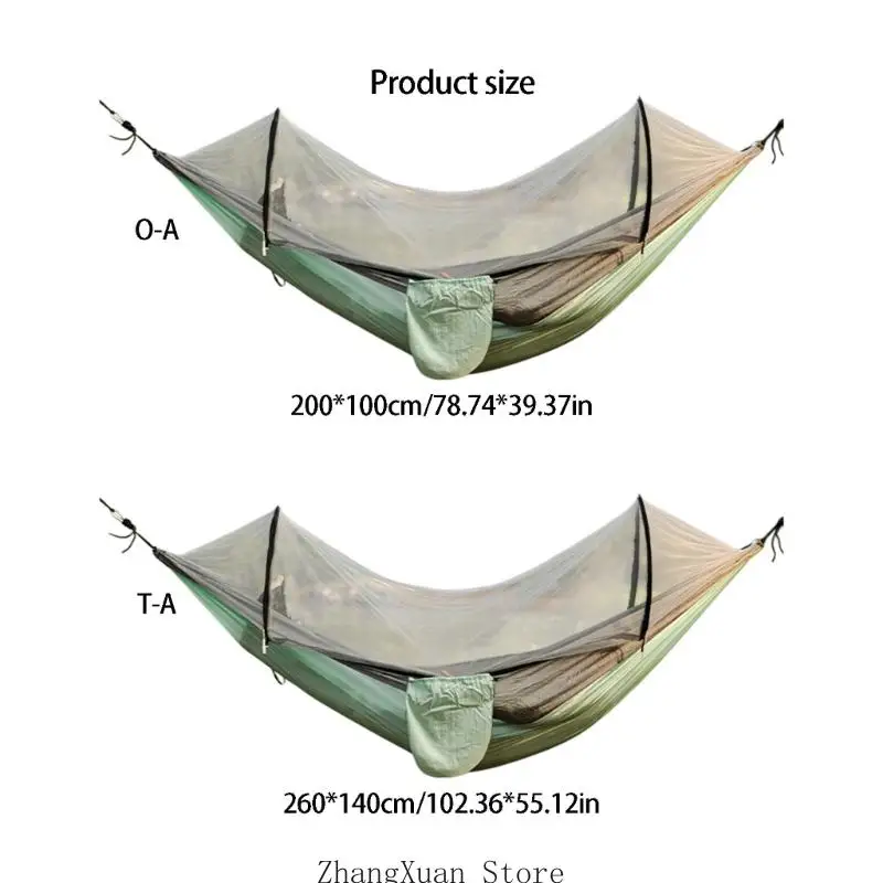 Outdoor-Hängematte mit Insektenschutz, Hängehängematte, Tragetasche und Hängebändern für Camping, Ruhe und Reisen 3XUF – Detail 6