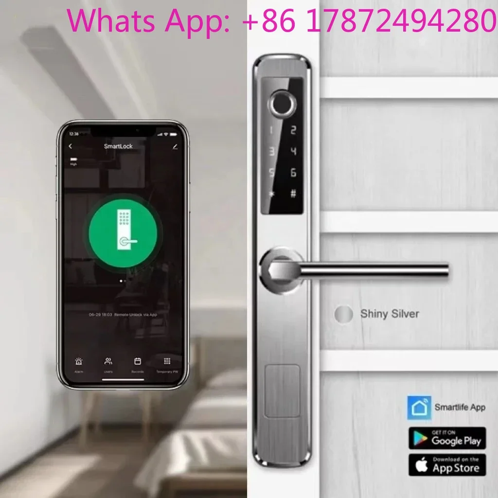 Smart Life Aluminum Outdoor IP65 Waterproof Gate Door Fingerprint Metal Gate Smart Door