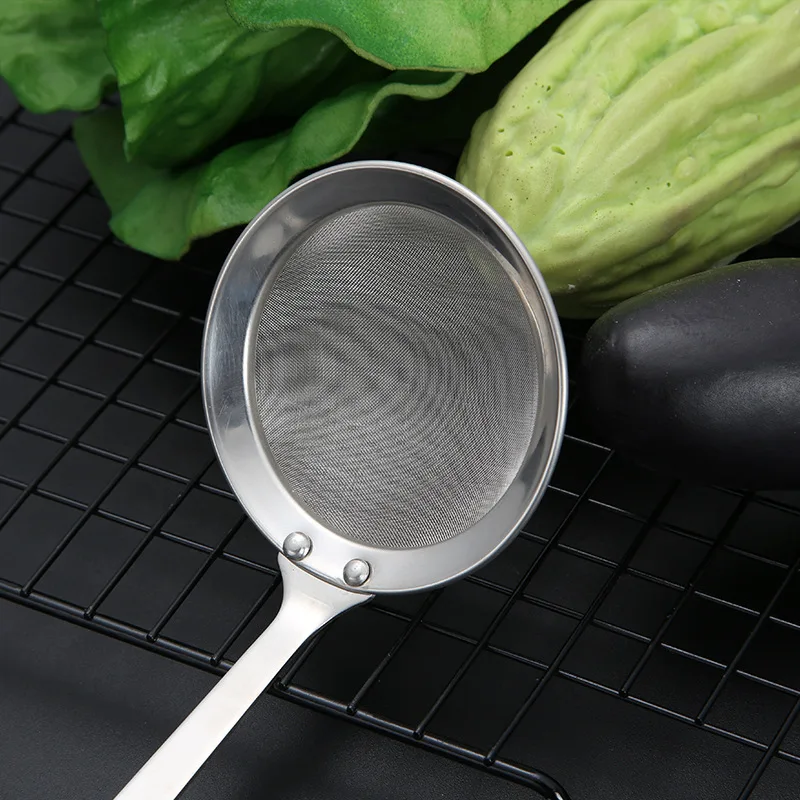 Stainless Steel Colander Domestic Hot Pot Foaming Spoon Oil Residue Spoon Strainer Fried Strainer Drain Ladle Oil Filter