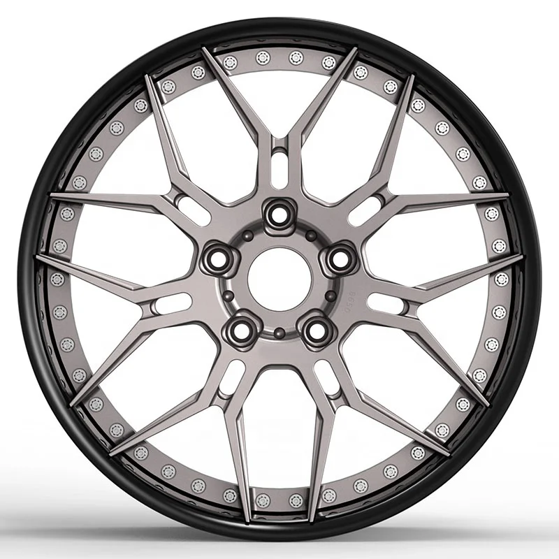 High Quality 6061-T6 Aluminum Alloy Wheel 2 Piece Forged Car Wheel Custom 5x120.65