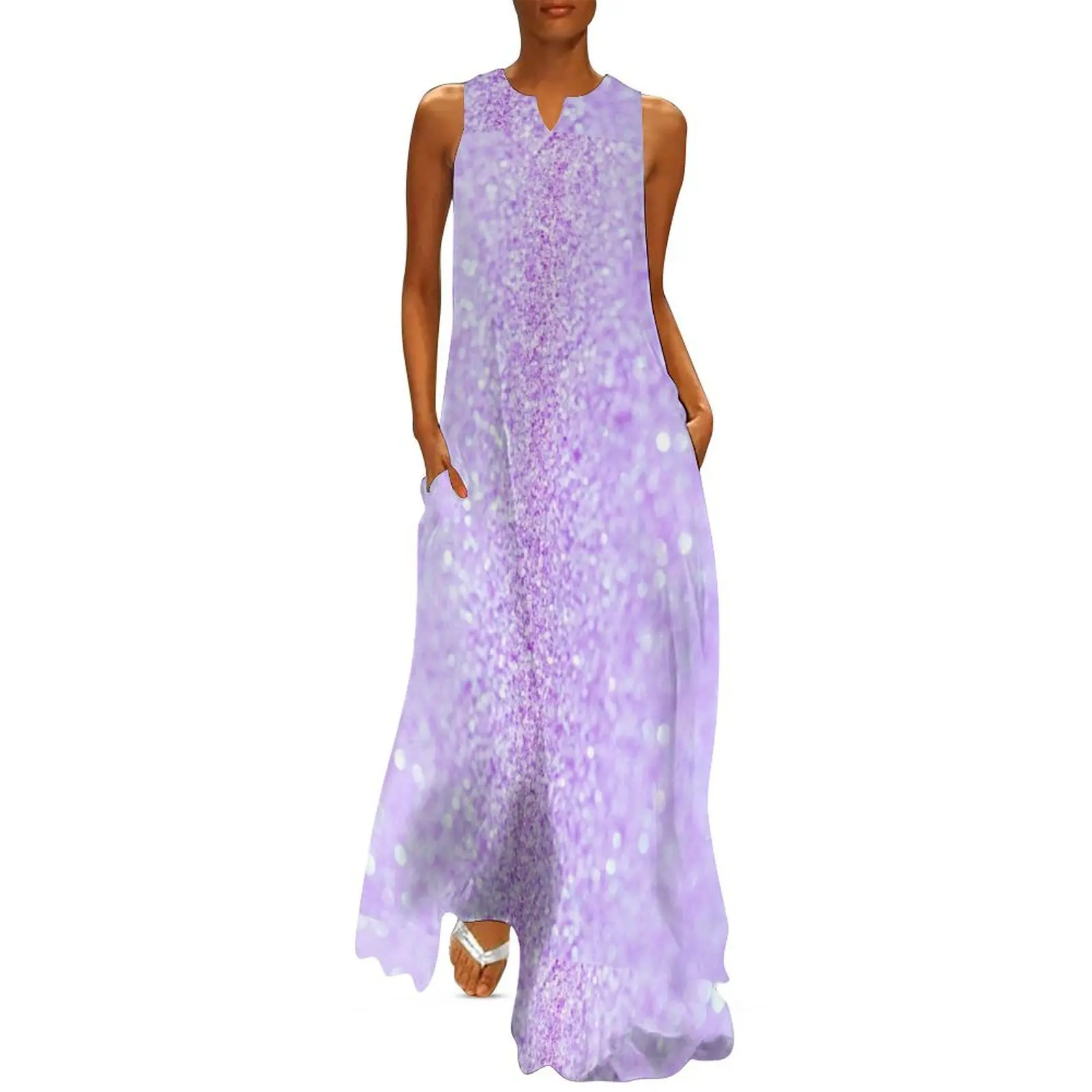 Lavender Purple Stardust (Not Reflective) Long Dress Long veiled dresses dresses summer woman 2025