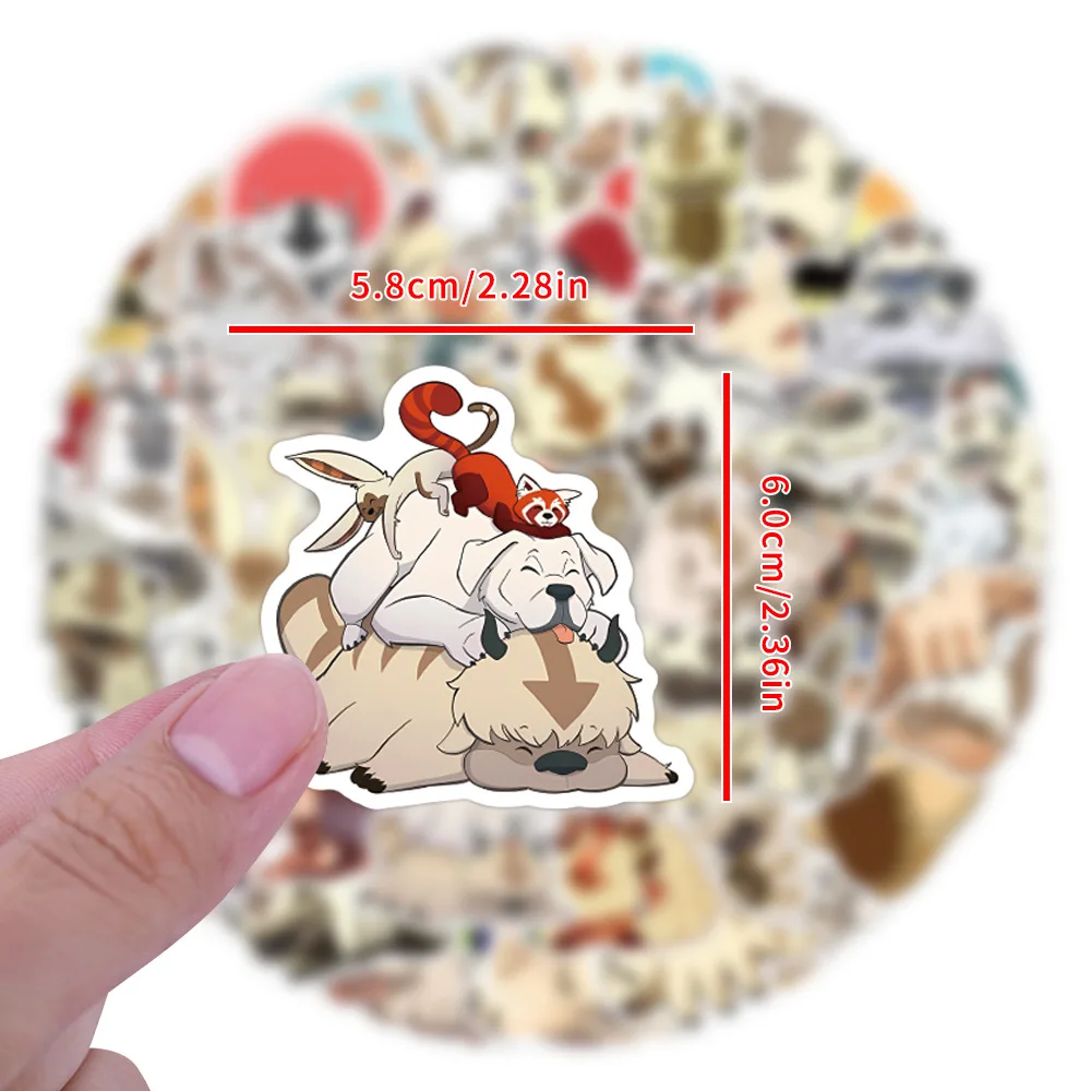 

10/30/50/110PCS Avatar：The Last Airbender Appa Sticker DIY Snowboard Laptop Luggage Cartoon Graffiti Decals Sticker For Kid