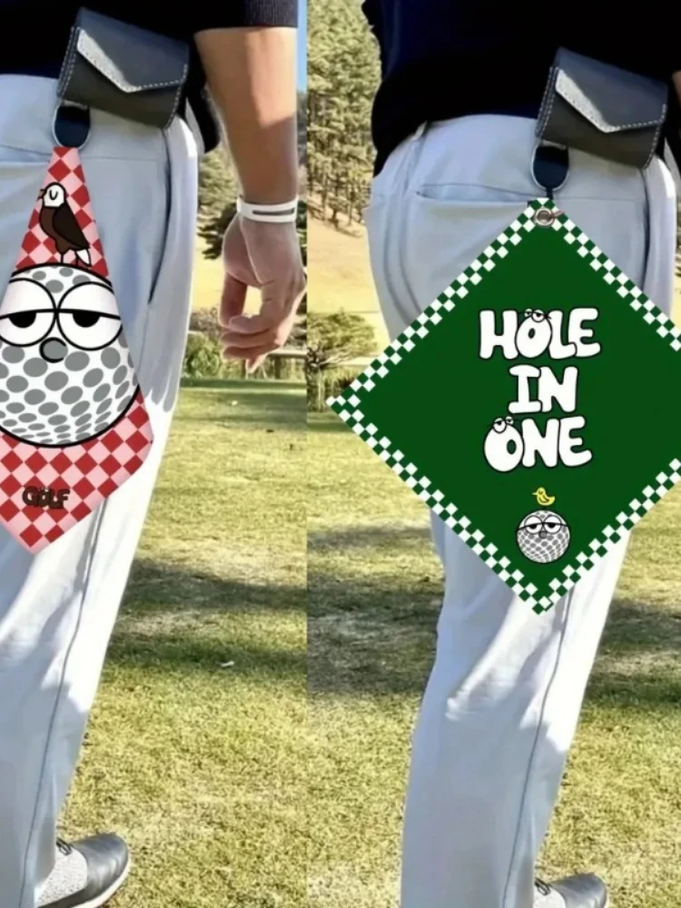Nowe ręczniki golfowe, modne, z dwustronnym nadrukiem, z teleskopowym haczykiem, szybkoschnące, super chłonne, miękkie i szybkie w absorpcji wilgoci. — zdjęcie 2