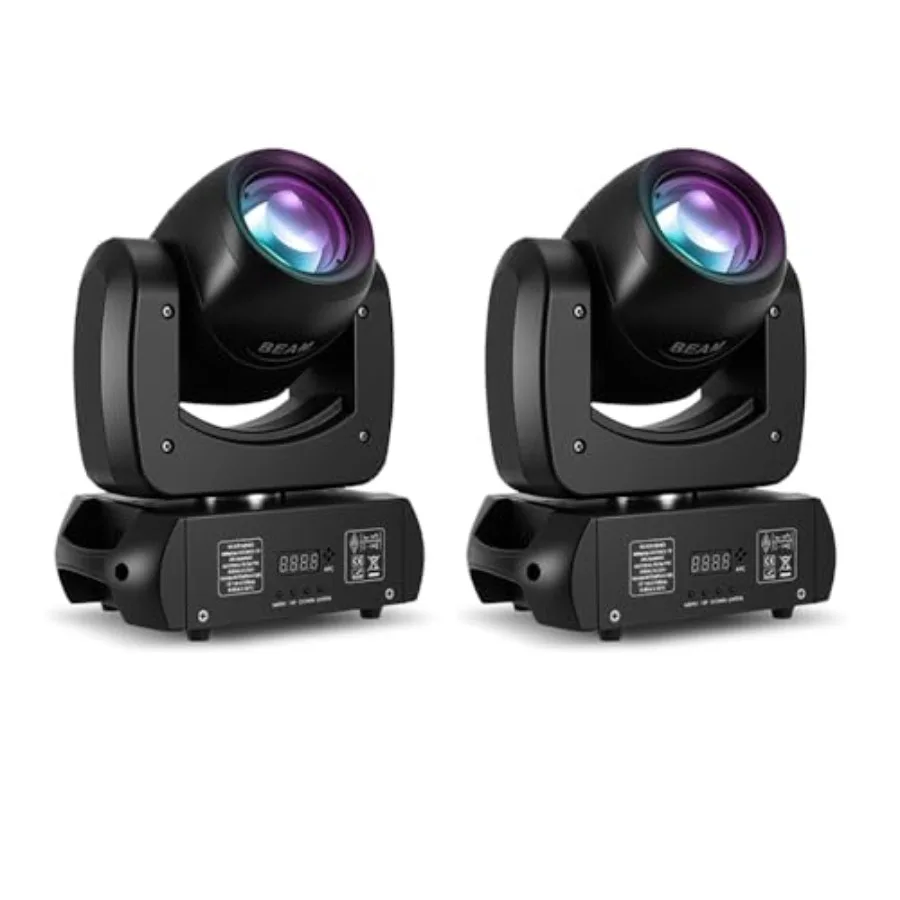 

120W Moving Head DJ Lights, 18-Facet Prism Stage Lighting with 8 Gobos and 8 Colors, DMX512 Sound Activated LED Beam Spot for W