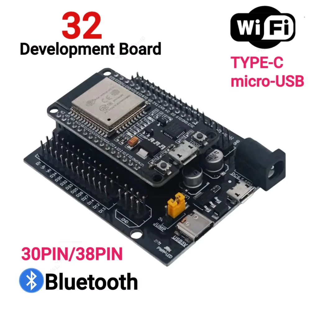 32 Development Board TYPE-C CH340C WiFi+Bluetooth Ultra-Low Power Dual Core DevKitC-32 Expansion Board