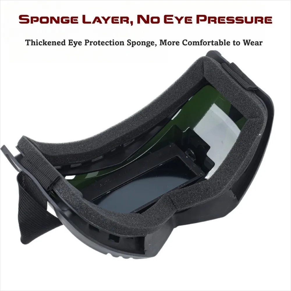 High Quality Auto Darkening Welding Glasses with Brim Design Detachable Welder Mask Impact Resistant Adjustable Band Face Shield