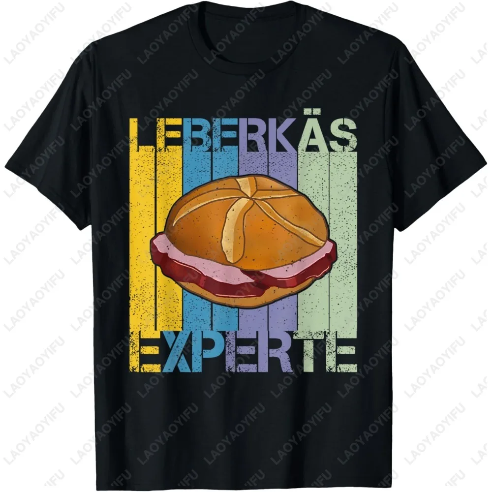 Camiseta con estampado gráfico de Leberkas Leberkäse Bavaria Food Lovers, moda informal, ropa holgada Harajuku de manga corta para hombre y mujer