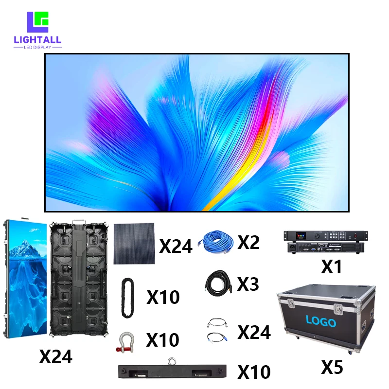 Outdoor Event Stage Background P3.91 LED Display 4x3m Screen Full  Set