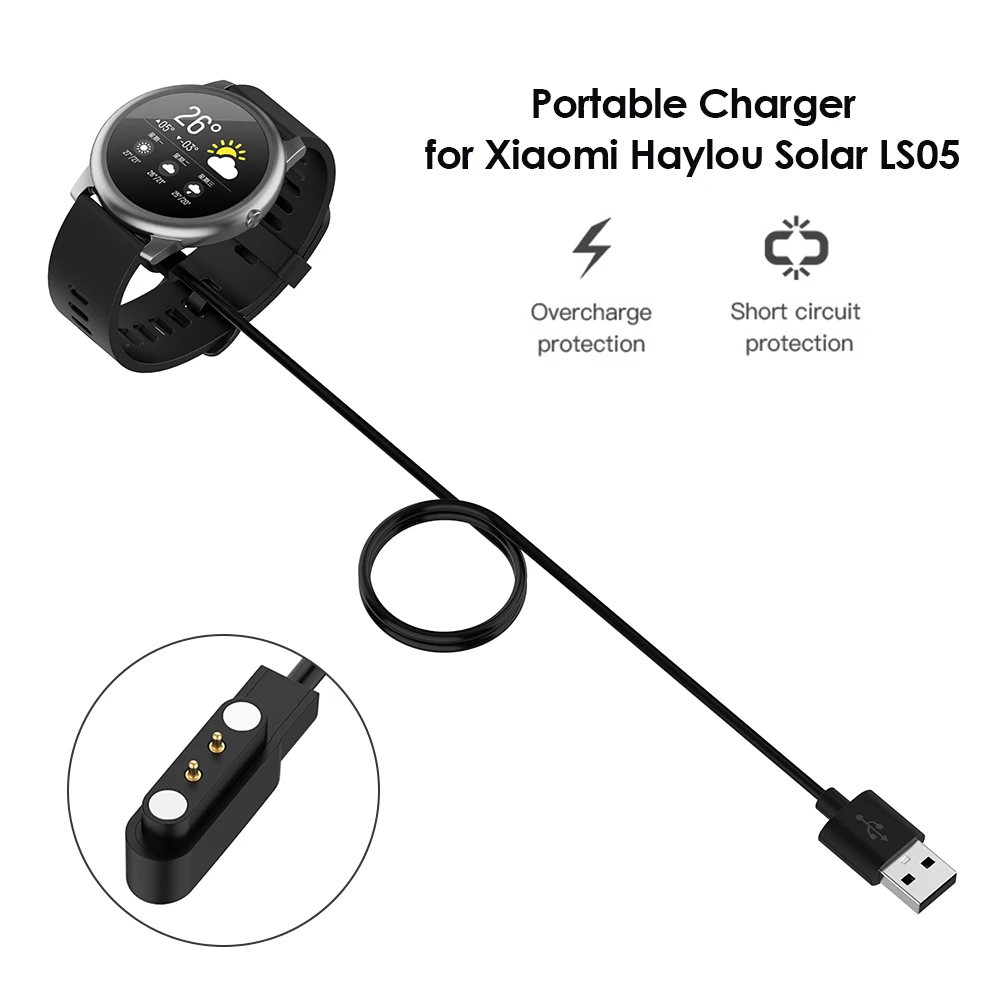 USB Fast Charger for Haylou Solar RT LS05/Ticwatch GTX CXB01/YAMAY SW022 W26 Power Adapter Imilab kw66 charging cable