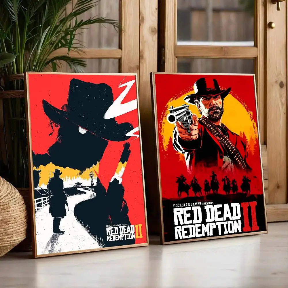 ملصق R-Red Dead Redemption 2 ملصق ذاتي اللصق - لا حاجة إلى غراء سهل الالتصاق وإزالة مثالي لديكور الغرفة