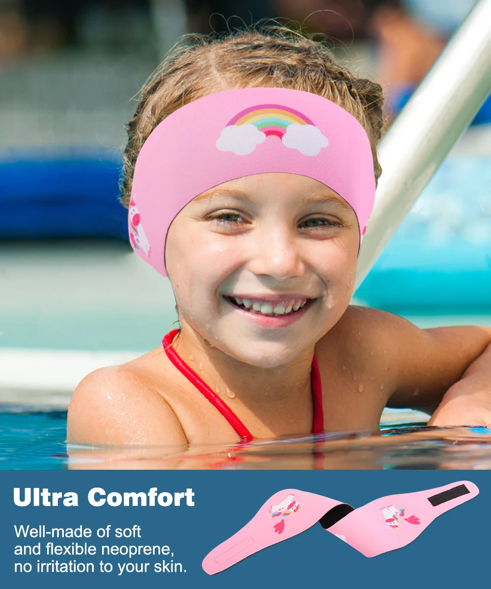 Waterproof Swimming Headband for Kids Adjustable Keep Water Out Ear Protection Band for Bathing Swimming Diving Ear Band