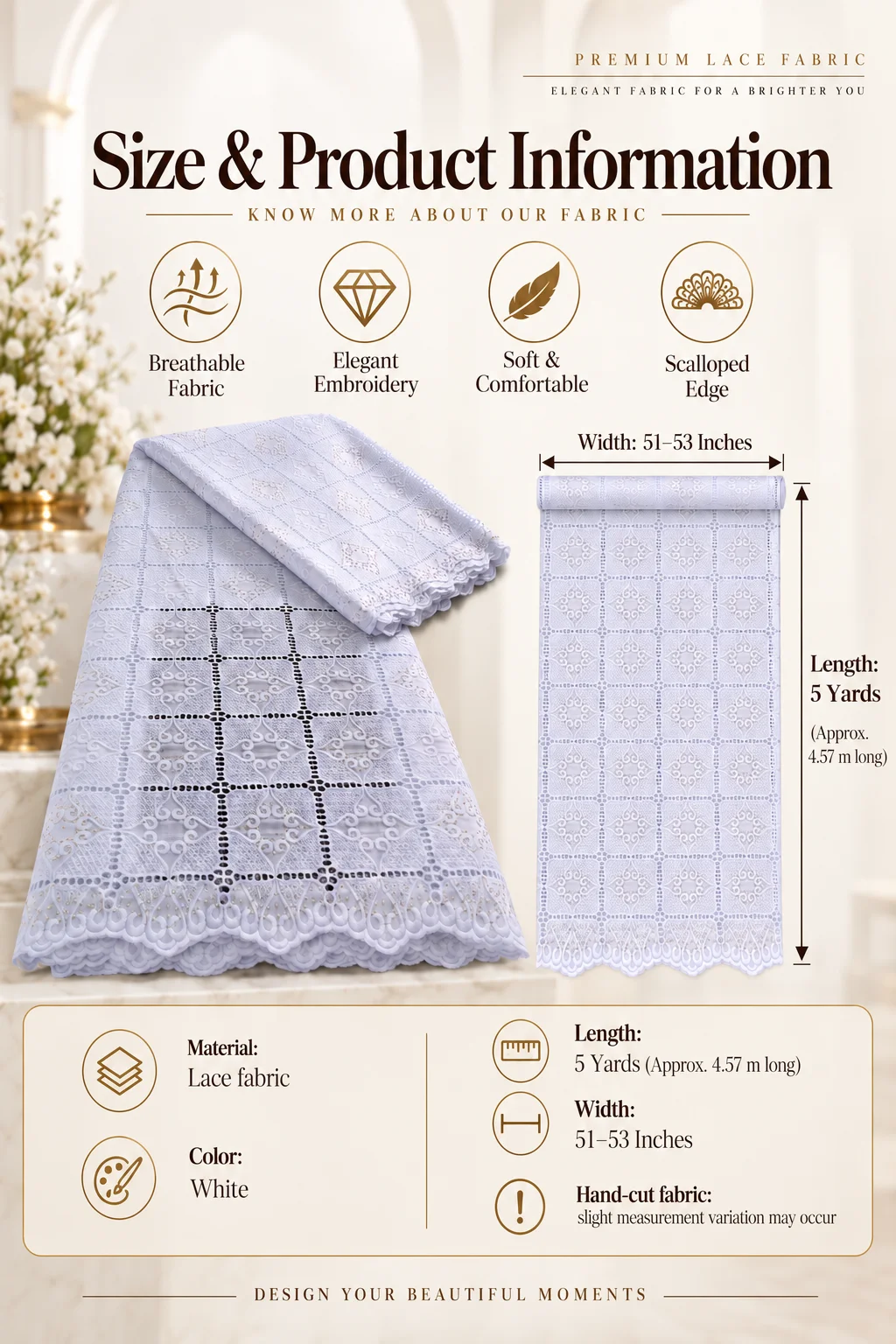 White African Swiss Voile Lace Fabric 5 Yards Nigerian Dry Cotton Lace Fabric with Stones 2026 High Quality for Women Dress Sew