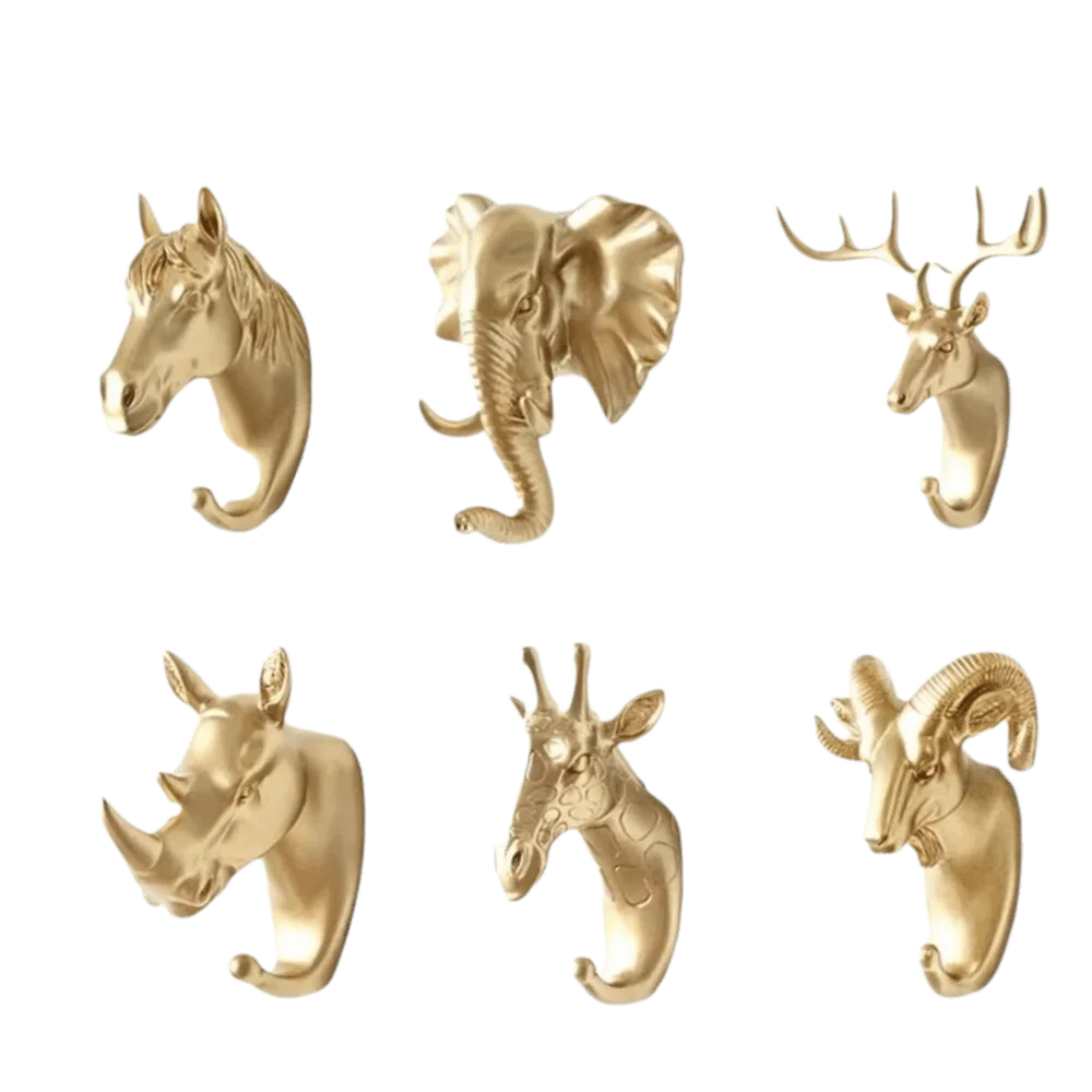 New Portable Animal Head Hook Wall Mounted Bathroom Accessories Horse Deer Elephant Rack Multi-function Giraffe Hooks