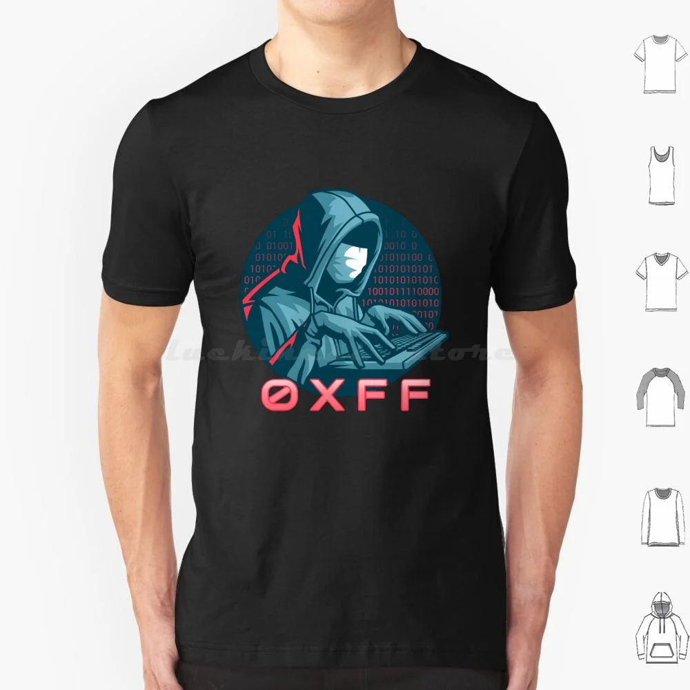 Cyber Security-Hex Hacker 0xff T Shirt Big Size 100% Cotton Hexadecimal Hex Hacker Hacker Ethical Hacker Linux Linux Cyber