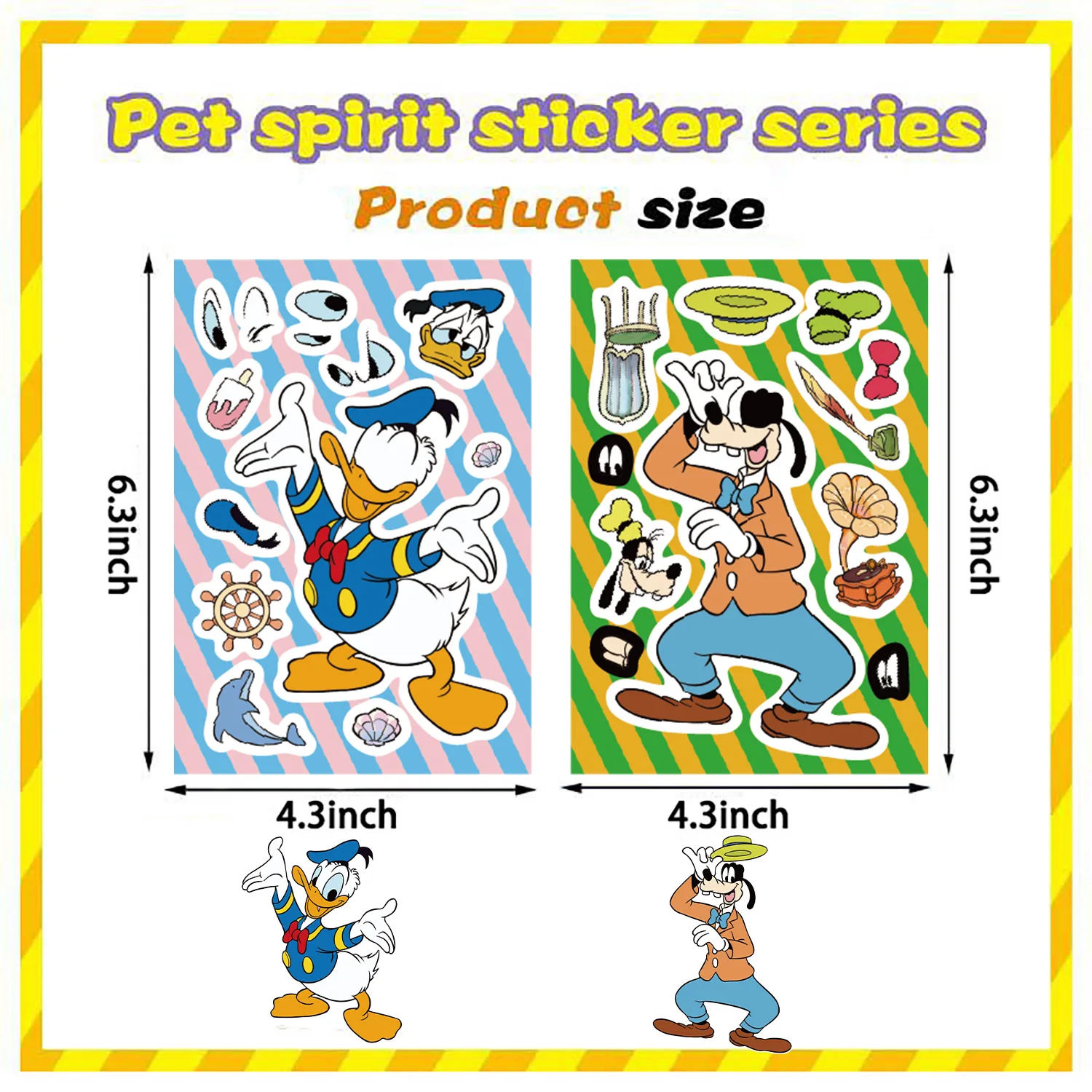 8/16 Vellen Disney Mickey Mouse Cartoon Puzzel Sticker Diy Telefoon Laptop Bagage Skateboard Graffiti Stickers Leuk Voor Kind Cadeau