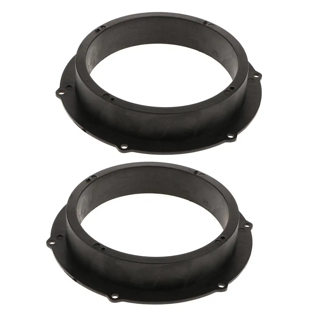 2pcs Black 6.5 inch Car Speaker Mounting Spacer Adaptor Rings for VW Magotan Skoda Durable Hard Plastic Construction