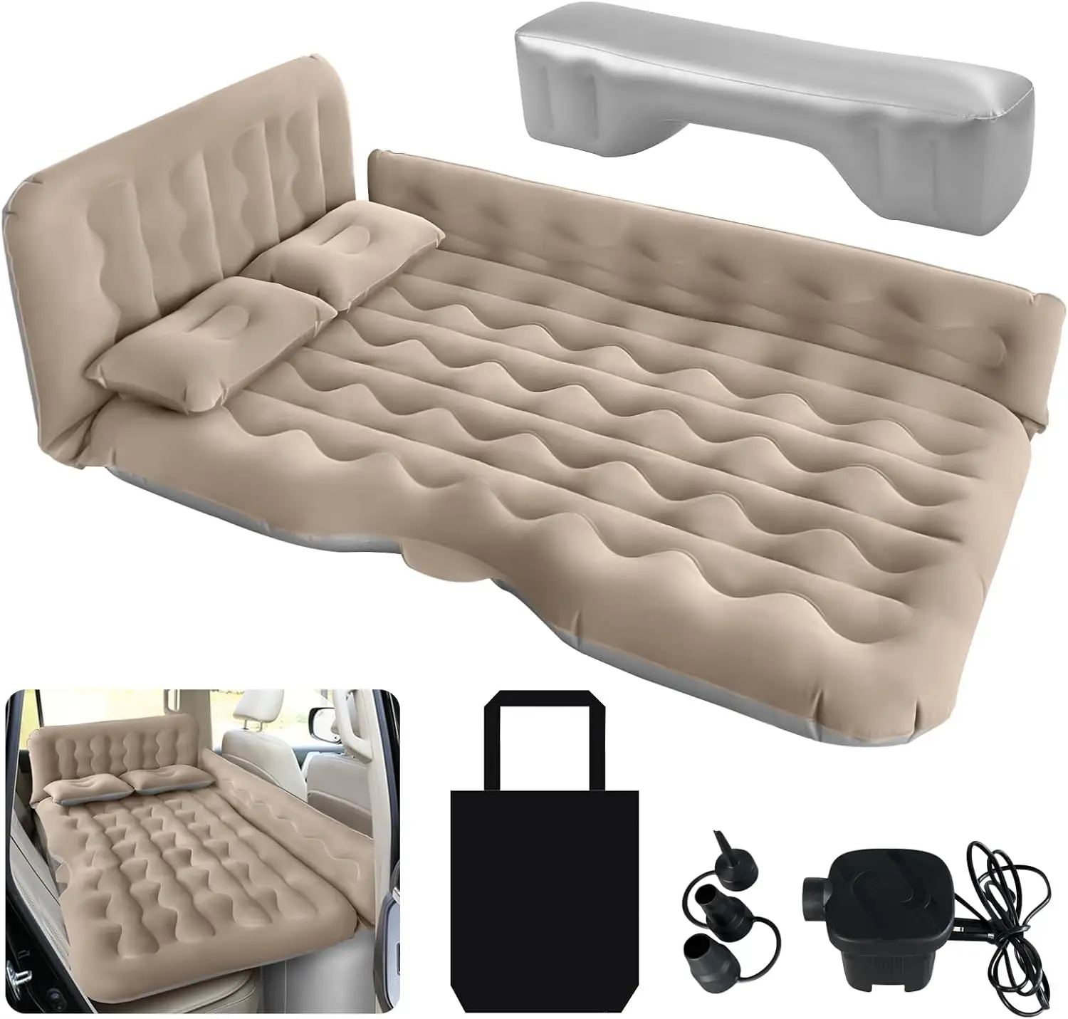 

Car Air Mattr Ba Seat Inflatable Bed - Inflatable Thickened And Double Suv Mattr With Air Pump Portable Foldable Car Air Bed