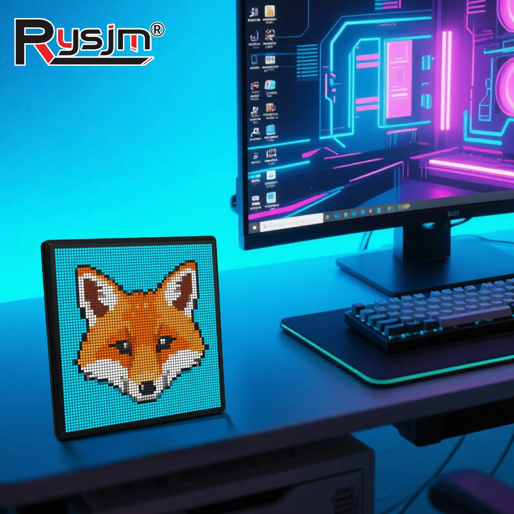 NEW 64x64 LED Pixel Display Smart APP Control Smart Display For Gaming Anime Room Decor Frame 16X16 32x32 Pixel Night Light