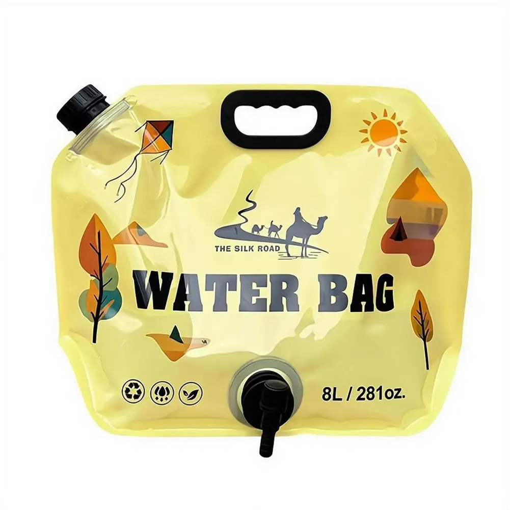 Camping Faltbarer Wasserbeutel mit Zapfhahn 8L Outdoor Wandern Wassereimer Große Kapazität Wasserbehälter Campingbedarf – Detail 2