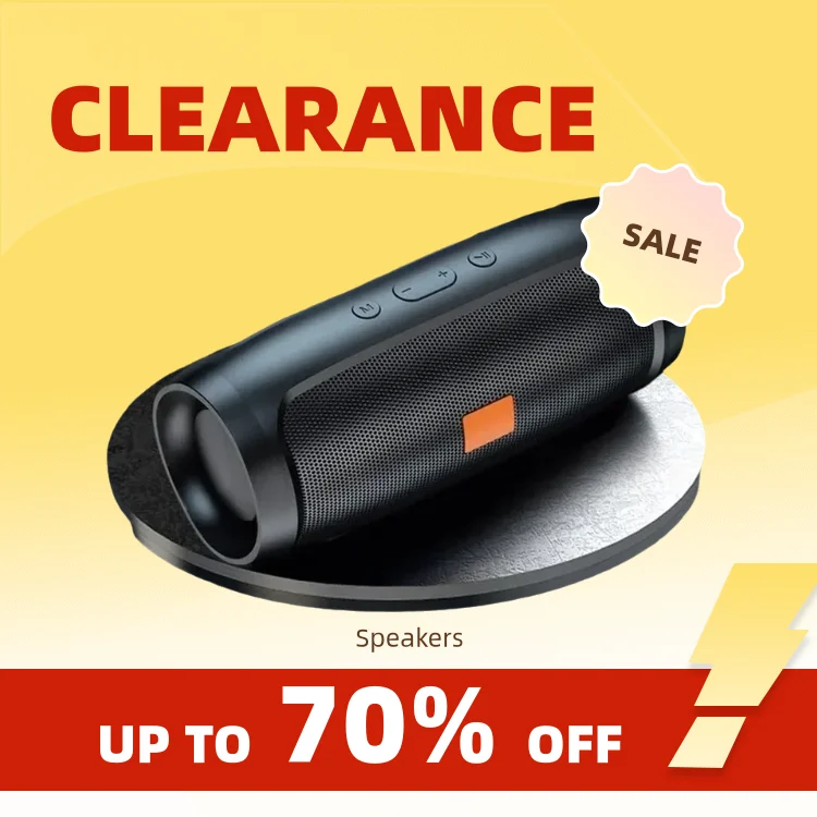 Clearance_Portable Subwoofer BT Speaker Outdoor Stereo Surround Speaker Wireless Speaker Supports FM Radio TF Card_Continuous up