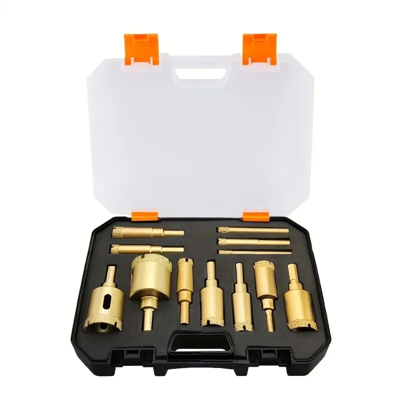 12Pcs Diamond Drill & Hole Saw Kit 6-35mm w/ Hand Tools, for Glass Marble Granite Tile Ceramic, DIY Must-Have view 4
