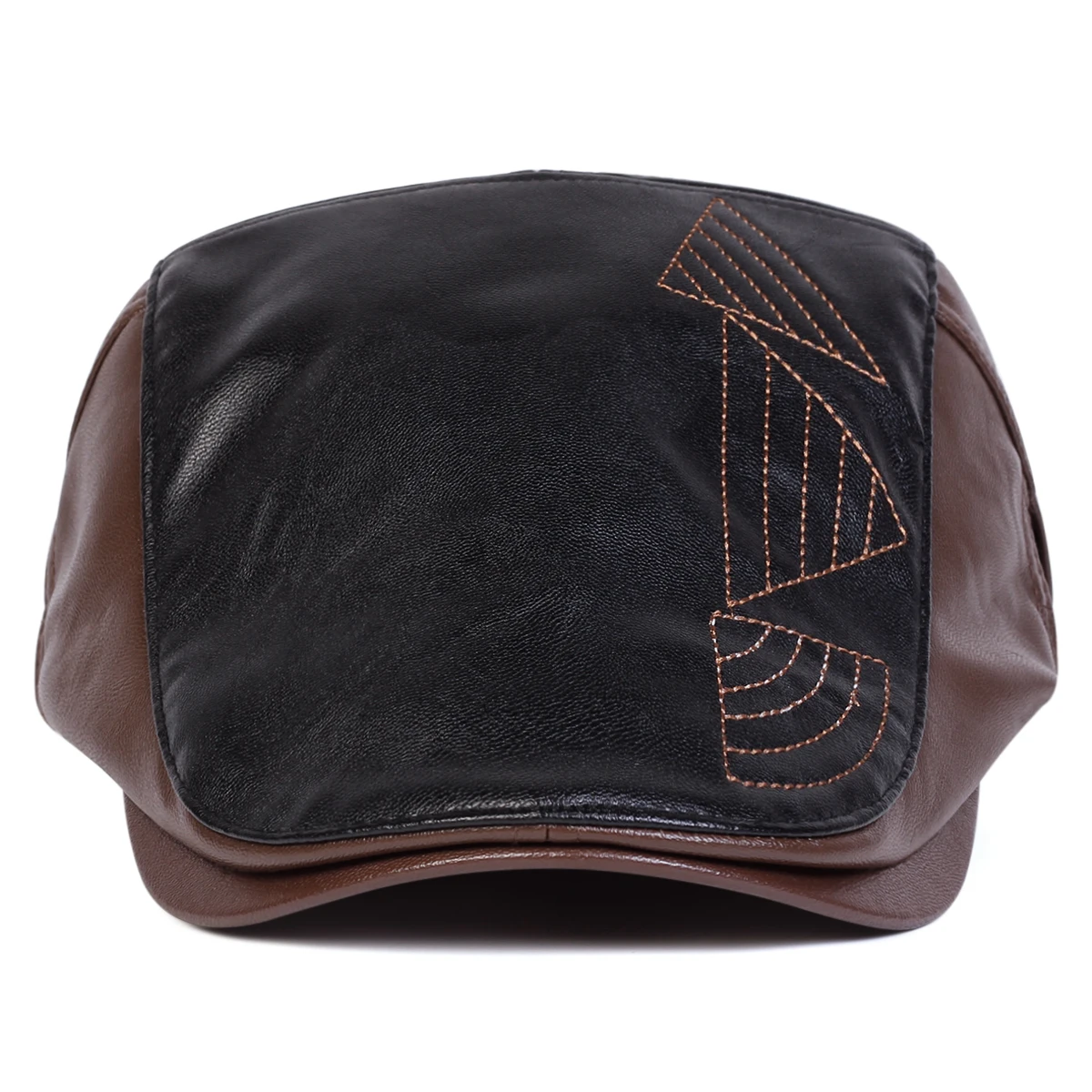 Herren Retro PU-Leder Newsboy Caps Britische Malerhüte Frühling Herbst Seitlich Verstellbare Flache Mütze Hip-Hop Baskenmützen – Detail 3