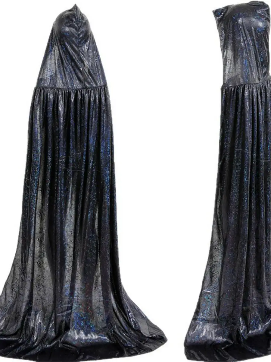 زي الهالوين اللامع مع قبعة الساحرة أداء إله الموت Drup زي المسرح الوطني التقليدي للسيدات #5