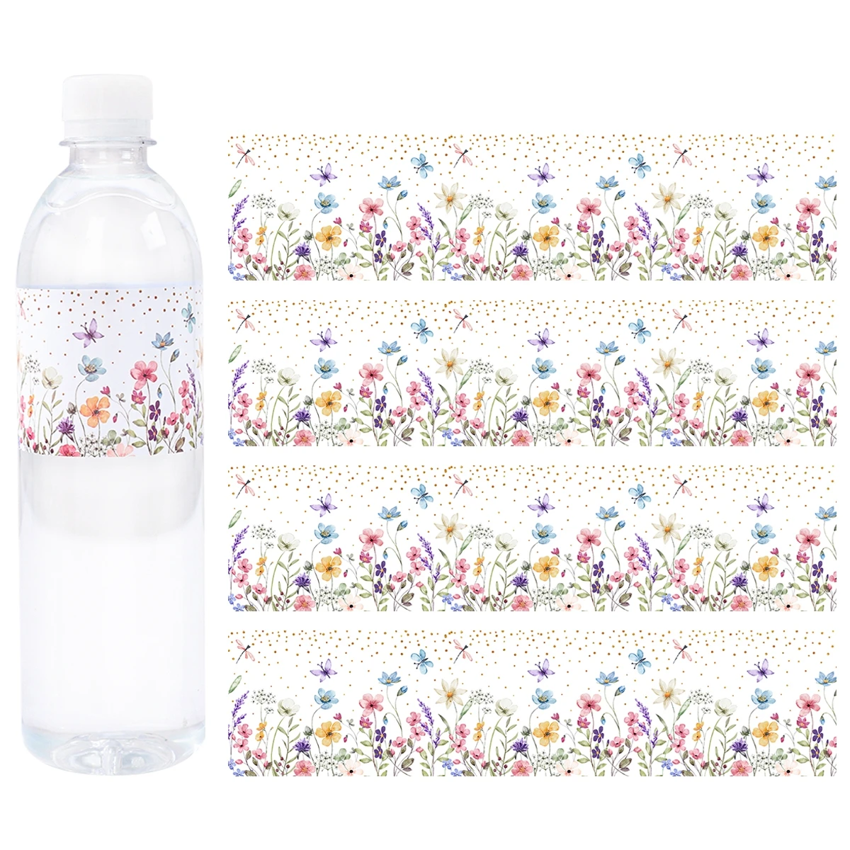 10/24Pcs Wild Flower Bottle Label Sticker Wildflower Birthday Party Decorations Kids Favors Gift Bottle Sticker Girl Baby Shower